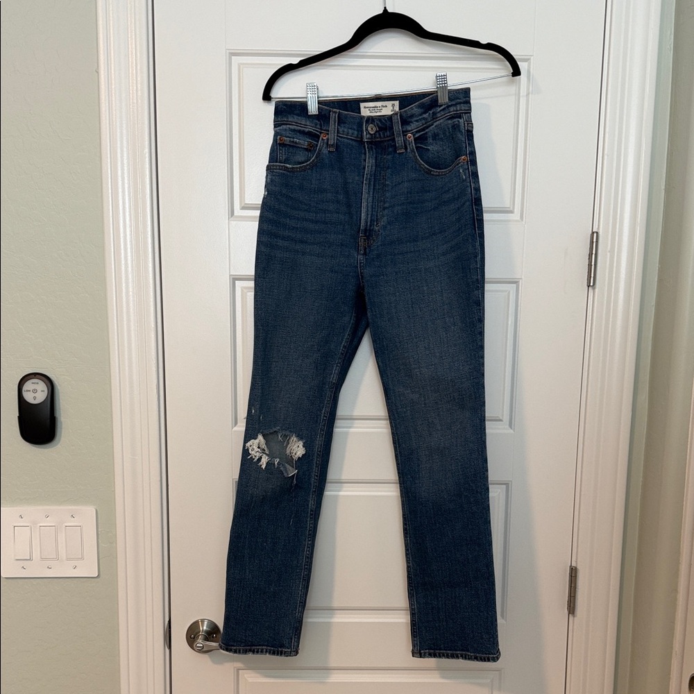 Abercrombie & Fitch Dark Blue Straight Leg Jeans